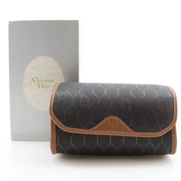 Dior Honeycomb Pattern Pouch novelty Brown PVC unisex - Picture 1 of 13